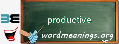 WordMeaning blackboard for productive